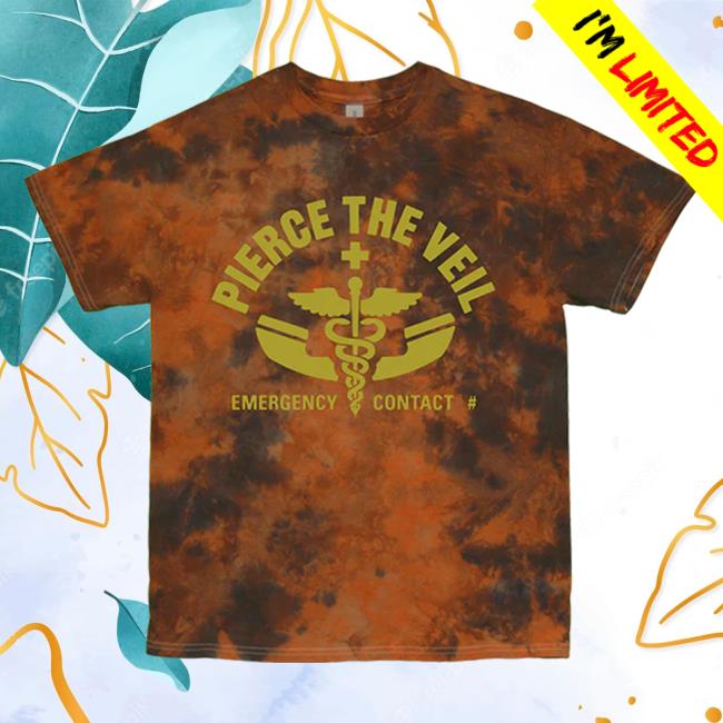 Official Pierce The Vei Clothing Store Shop Ptvmerch Emergency Contact Red/Black Tie Dye Tees Ptv Merch