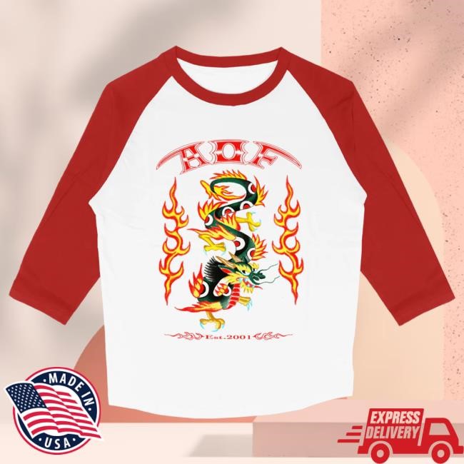 Official Alexisonfire Merch Dragon Raglan Long Sleeve Tee