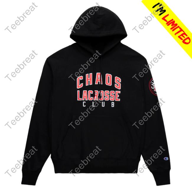 Official Premier Lacrosse League Shop Champion Chaos Lacrosse Throwback Reverse Weave Hoodie Black