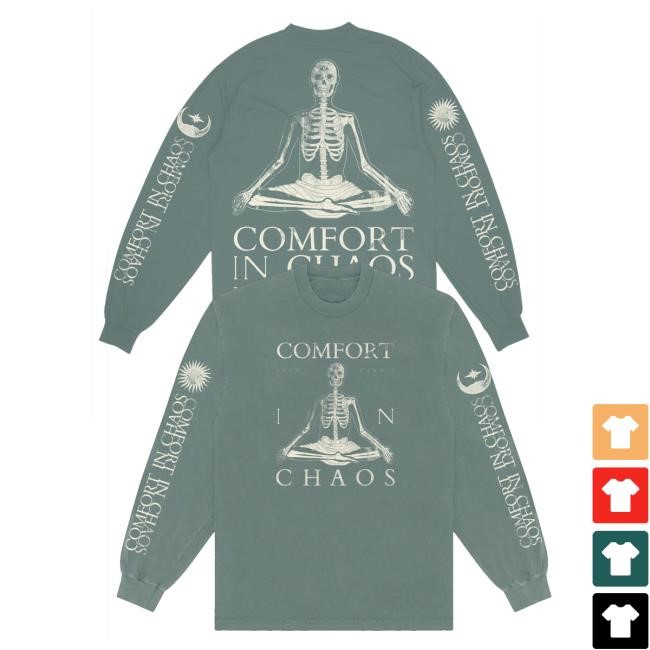 John Summit Official Merch Clothing John Summit Comfort In Chaos Tracklist Eucalyptus L/S T Shirt