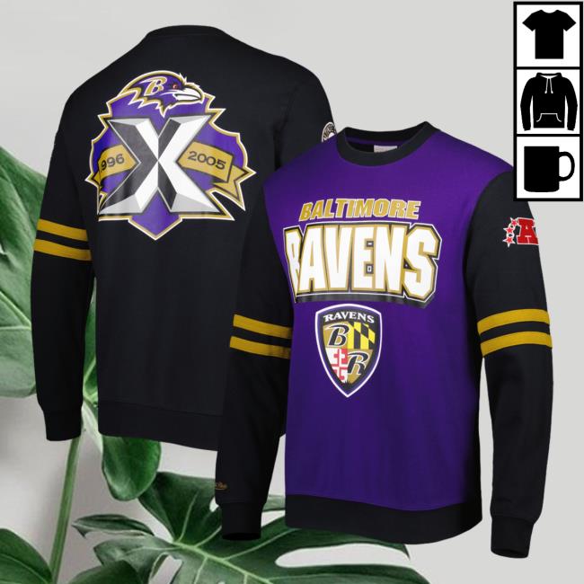Official Baltimore Ravens Mitchell & Ness Purple 3D All Over Print 2.0 T-Shirts