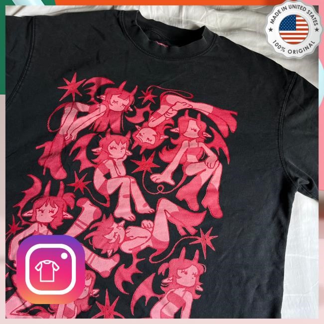 Official Shlorp "DEMON GALS" Faded Raw Hem Tee