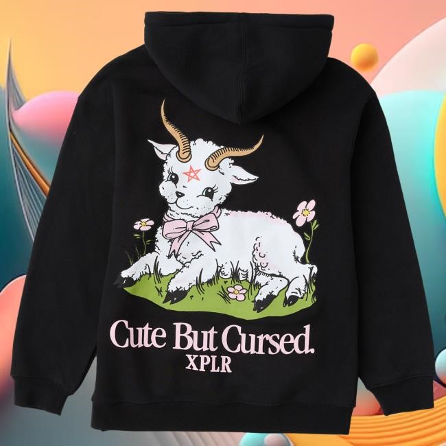 Official Sam And Colby Merch Store Cute But Cursed Oct'25 Hooded Sweatshirt Black Xplr Shop