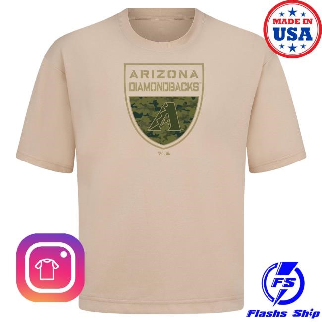 Official MLB Store Men's Arizona Diamondbacks Levelwear Khaki Oversized Luxe Signature Shirt