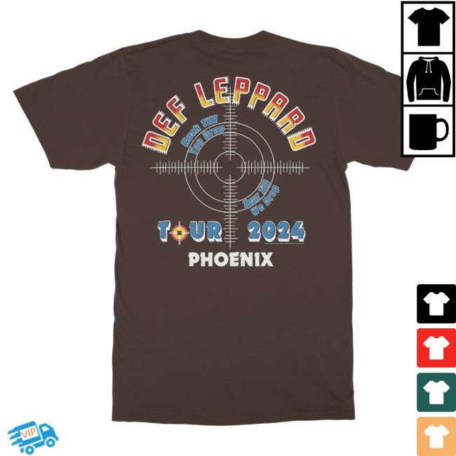 Official Def Leppard Merch Store Clothing Phoenix, AZ 2024 Tour T-Shirt DefLeppard