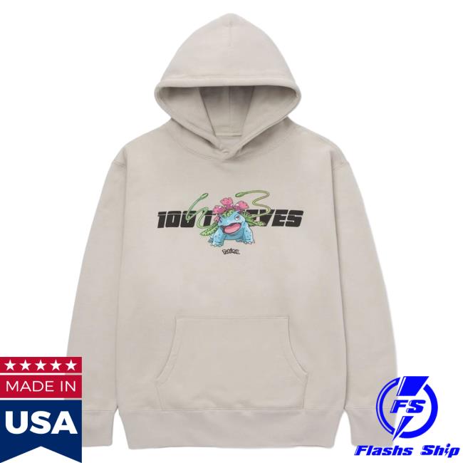Official 100 Thieves Merch Store Shop 100Thieves Venusaur Hoodie - Light Grey 100T