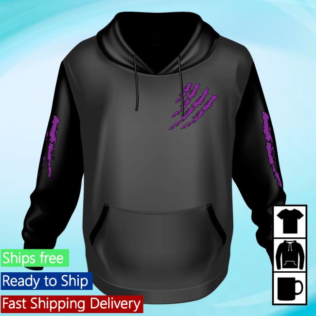 Official 6ix9ine Merch Store Tekashi 6Ix9ine Black Sweatshirt Tata Claw Purple