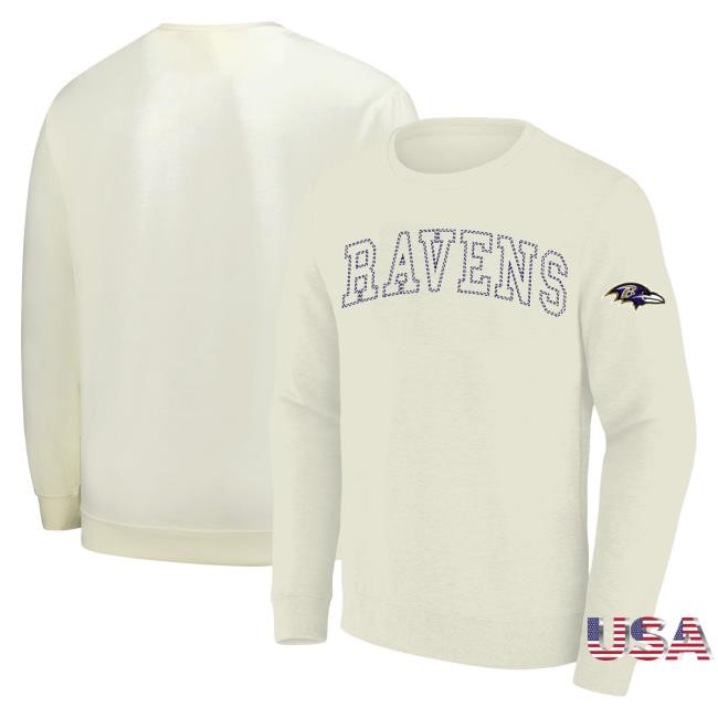 Official NFL Clothing Men's Baltimore Ravens Profile Cream Big & Tall Long Sleeve New Shirt