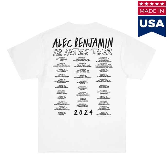 12 Notes Photo Tour New Shirt Alec Benjamin Store