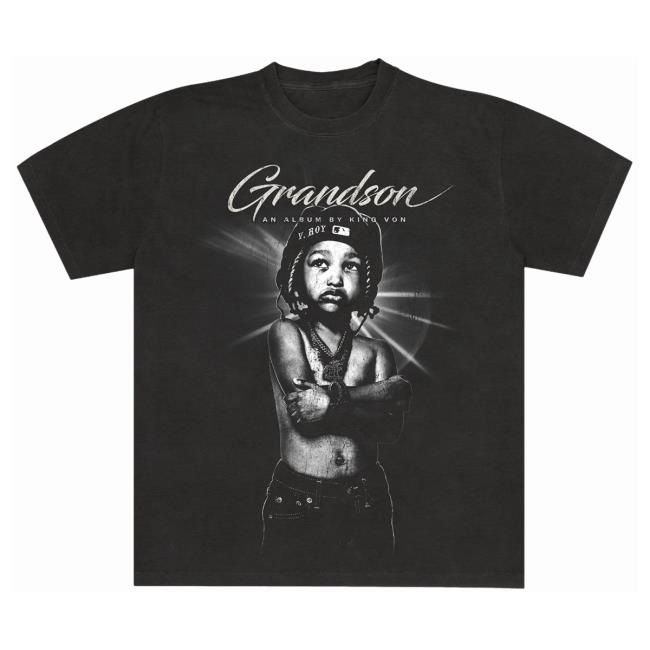 Official King Von Merch Store Grandson Album T Shirt King Von Apparel Clothing Shop KingVon