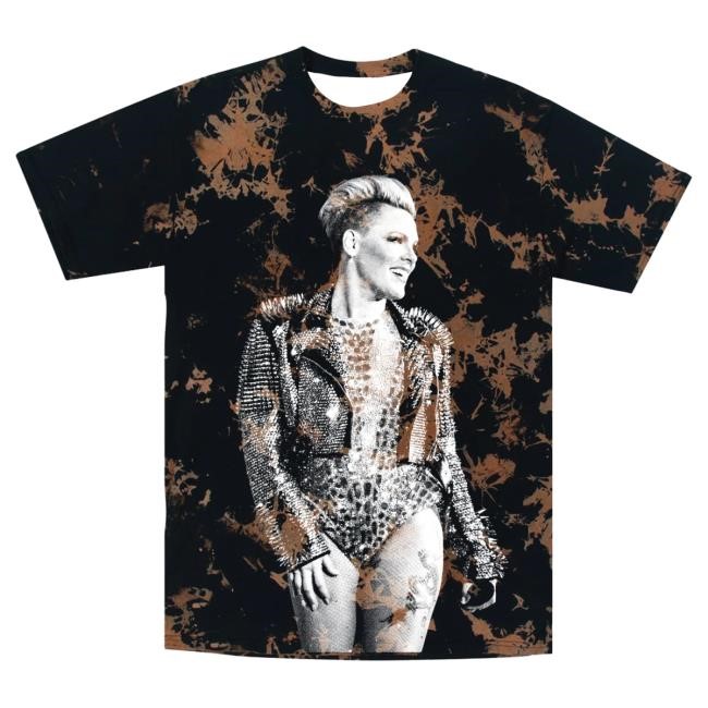 Official P!Nk Alecia Beth Moore TRUSTFALL Bleach Dye Black New Shirt