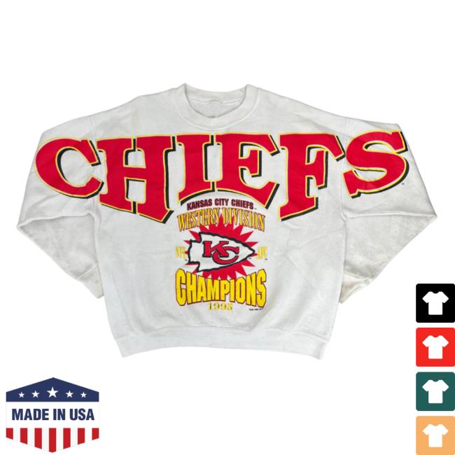 Official Kansas City Chiefs Westside Storey Vintage 90S Large Spellout Kc Chiefs Champions Long Sleeve T Shirt