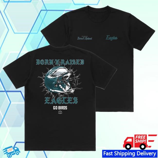 Born X Raised + Philadelphia Eagles Helmet New T-Shirt