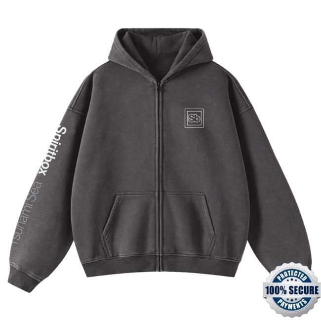 Official Spiritbox Merch Store Spiritbox Zodiac Vintage Black Zip Up Attractive Hoodie