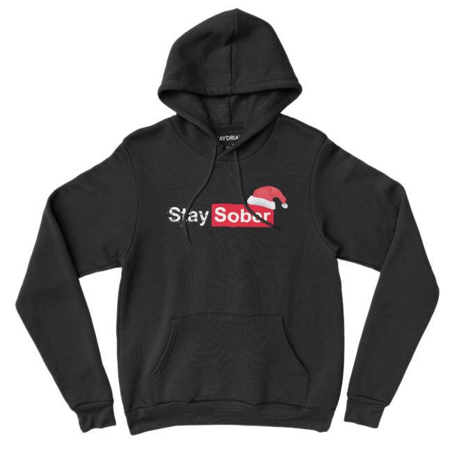 Daydrian Harding Merch Santa's Stay Sober Black Tee Shirt