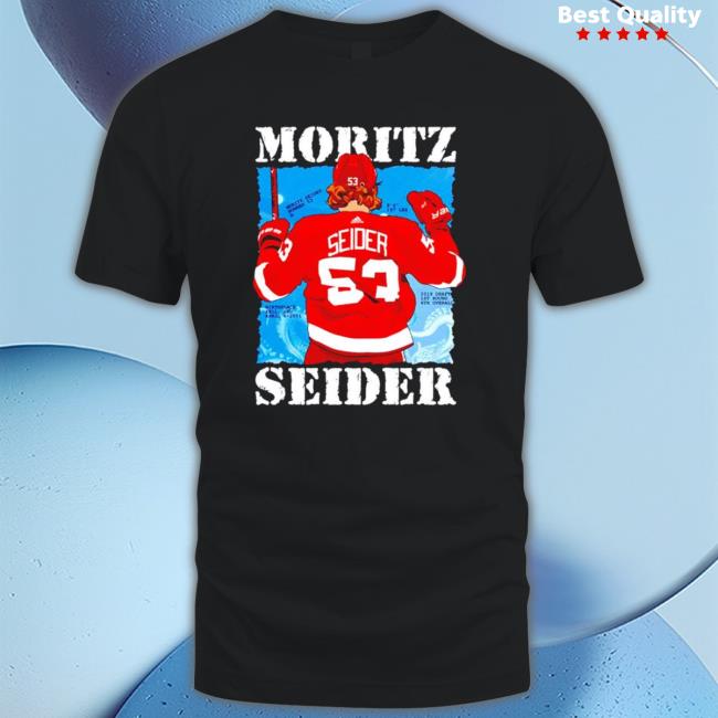 Perfect Moritz Detroit Red Wings Seider Ice Hockey Shirt