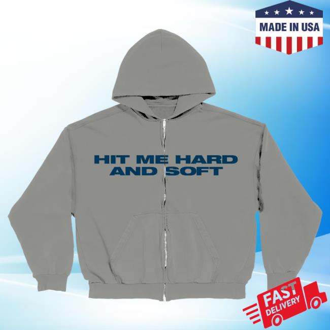 Official Billie Eilish Merch Store Hit Me Hard And Soft Grey Zipper Sweater Billie Eilish Apparel Clothing Shop BillieEilish