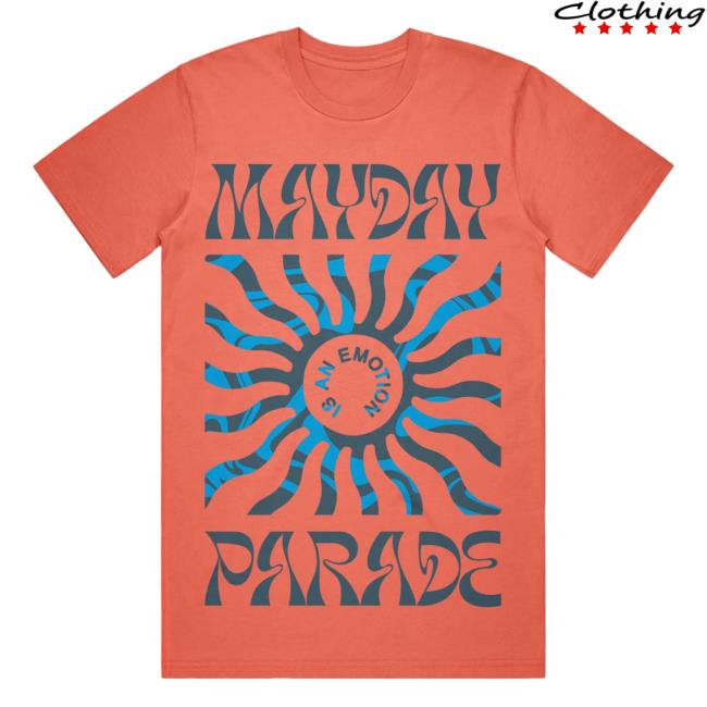 Official Mayday Parade Merch Is An Emotion (Sun) Bright Salmon Shirt