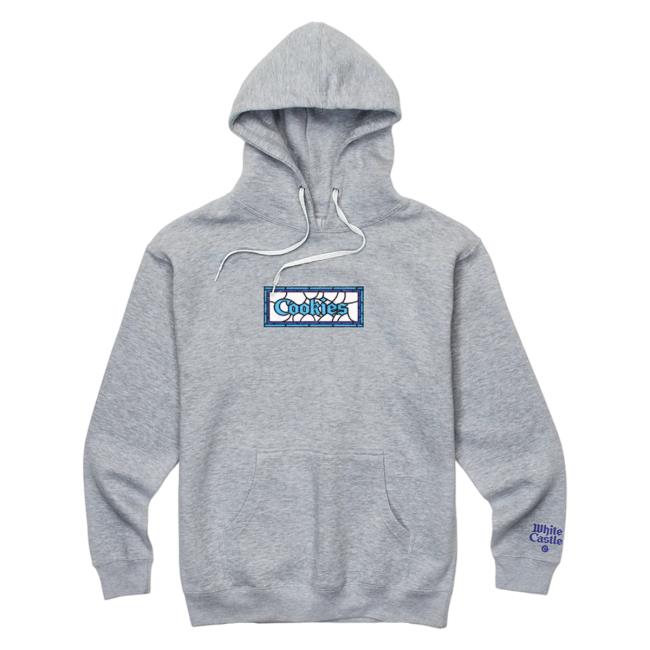 Official Cookies Merch Store ﻿Cookies X White Castle Stained Glass Hooded Sweatshirt Heather Grey