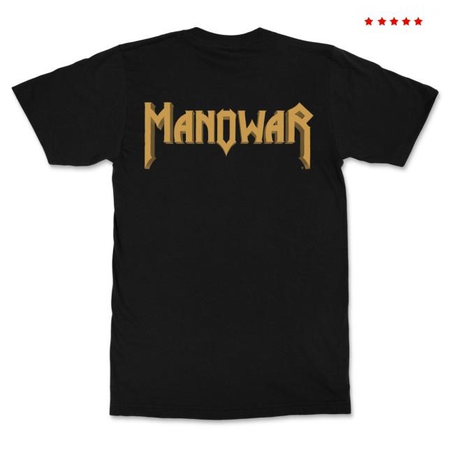 Manowar Tshirt Sword Vertical Yellow Logo