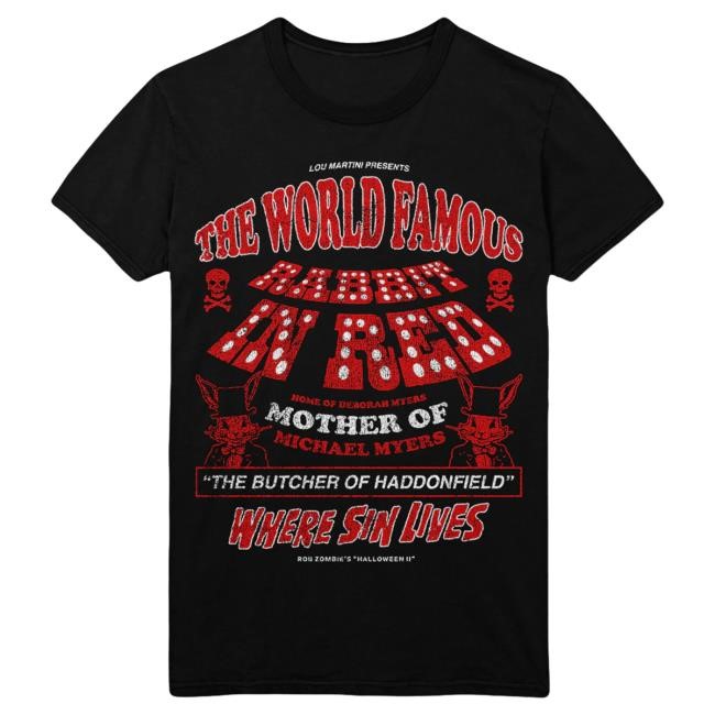 Official Gutter Garbs Rob Zombie Shop Rob Zombie's Halloween II: Rabbit in Red Top Shirt