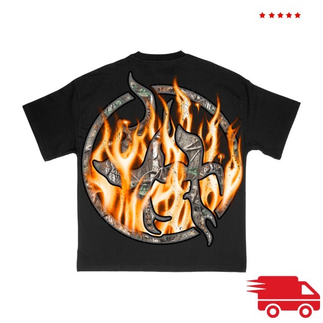 LH Flame Skull Burn Em' All Tee Lost Hills Merch Shop
