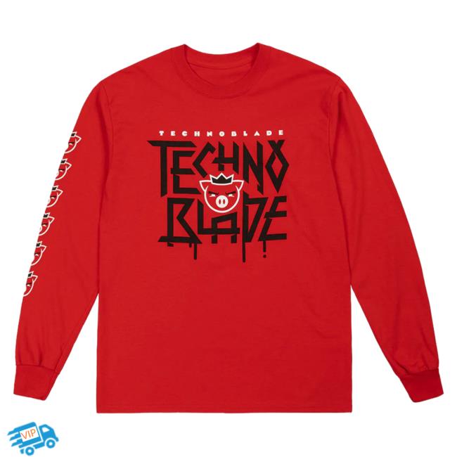 Official Technoblade Merch Store Shop Technoblade Agro Long Sleeve T-Shirt Red