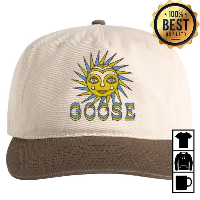 Official Goose The Band Merch Smiling Sun Snapback Hat Goosetheband