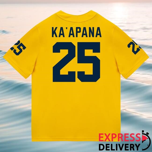 Michigan Wolverines #25 Micah Ka'apana Student Athlete Maize Football Jersey Top Shirt The M Den Shop
