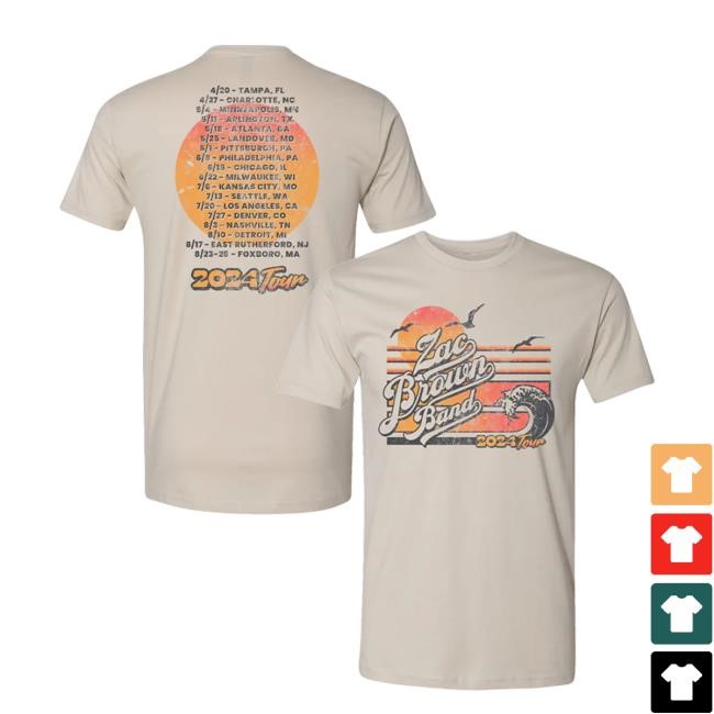 Official Zac Brown Band Apparel Store Retro Wave New Tee Zac Brown Band