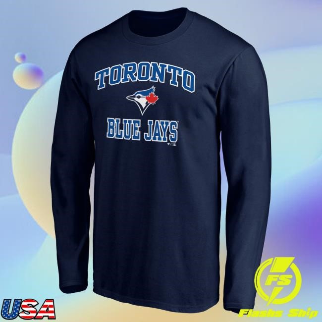 Official MLB Shop Men's Toronto Blue Jays Royal Heart & Soul Long Sleeve T-Shirt Toronto Blue Jays Merch
