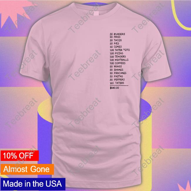 Read Receipts 55 Burgers Shirts