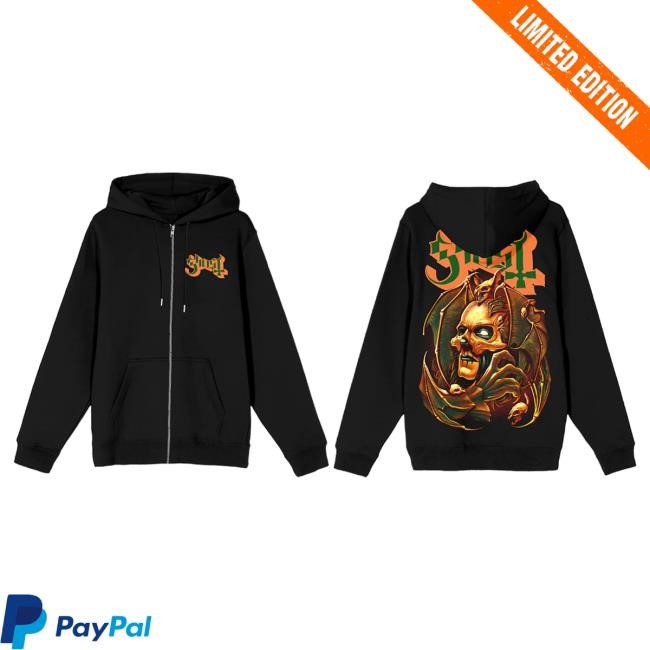 Official Ghost Band Rock Backstreet Merch Store Shop Feeders on Zip Hooded Sweatshirt
