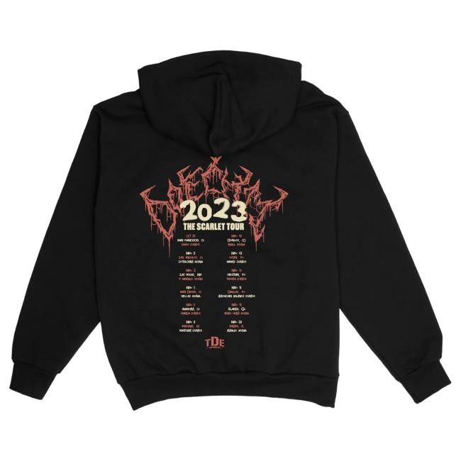 Official Txdxe Merch Store Doechii Scarlet Tour Hooded Sweatshirt