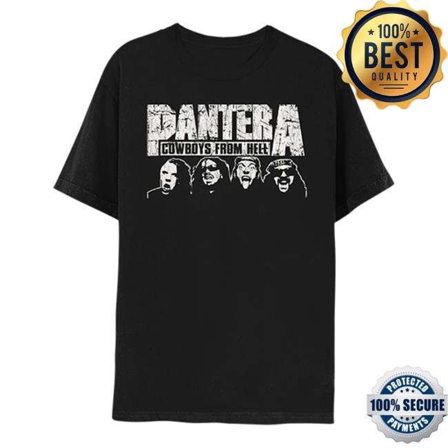 Official Pantera Merch Store Shop Pantera Cowboys From Hell World Tour 2023 Black Shirt New