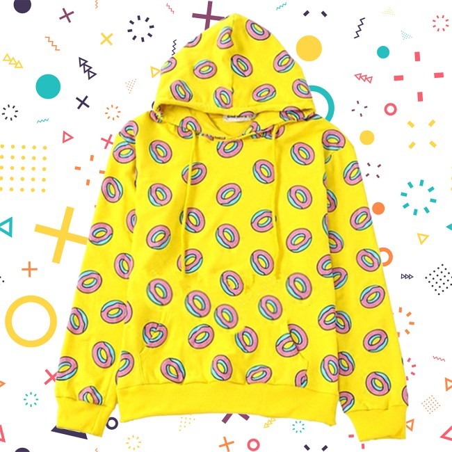Kpop Hoodie Donut Geel LS Hoodie