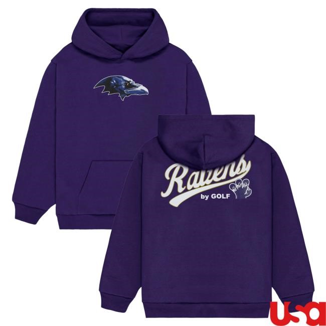 Official Golf Wang Merch Ravens Cutout Hoodie Purple by Golf Wang x NFL