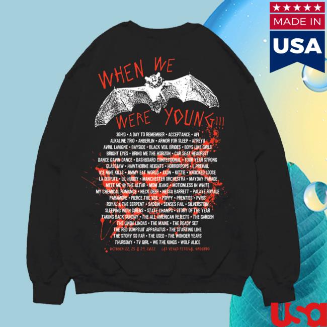 Official When We Were Young Festival 2023 Merch Bat Lineup Crew neck Sweatshirt WhenWeWereYoung
