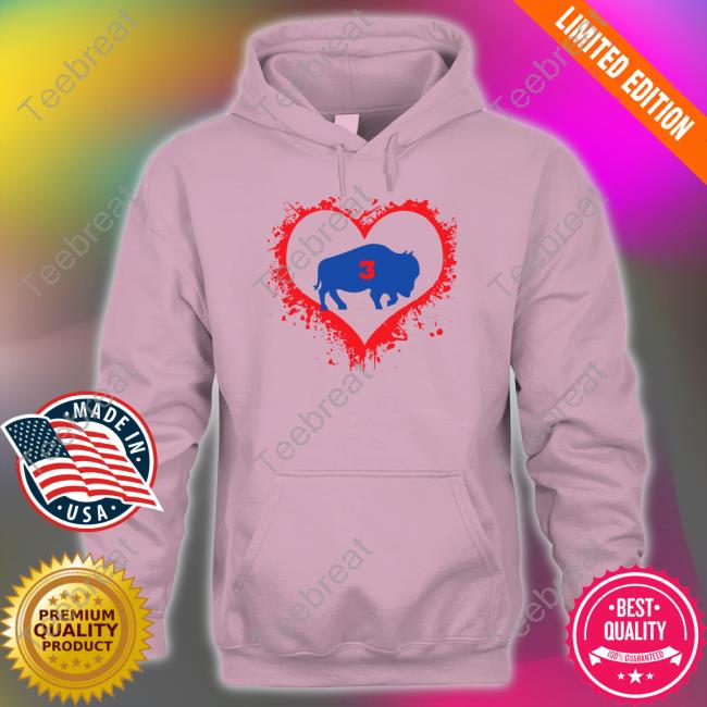 Damar Hamlin Heart 3 Hooded Sweatshirt