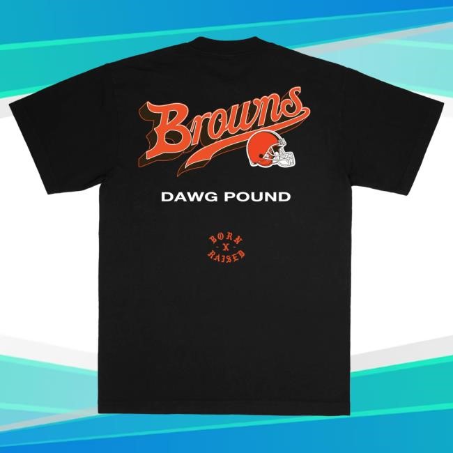 Official Born X Raised Shop Born X Raised + Browns Pro Script Hot Shirt: Black NFL 2025 Kickoff