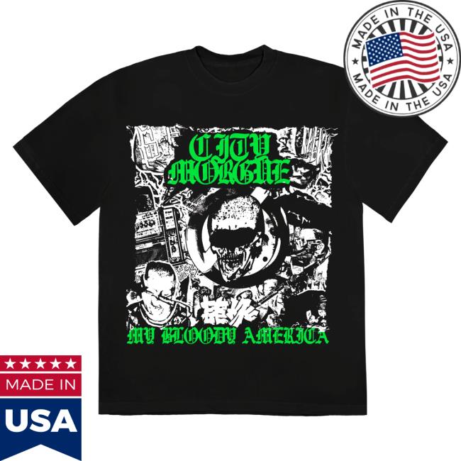 Official City Morgue Clothing Shop Punk My Bloody America Shirt New Black Citymorgue Merch