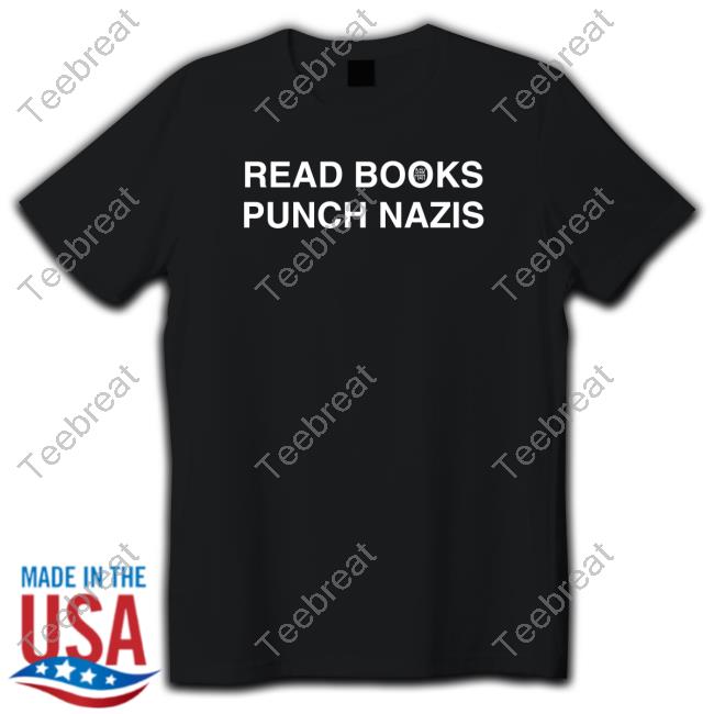 Book Moon Read Books Punch Nazis Long Sleeve T-Shirt