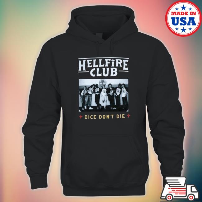 Stranger Things Hellfire Club Dice Don’t Die Group Picture Tee Shirts