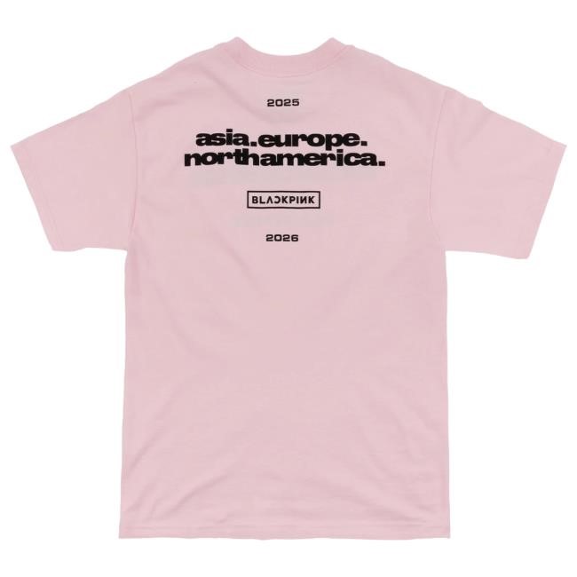 Deadline Tour Merch BLACKPINK Continent Logo Tees Pink | Blackpink Official Merch Store