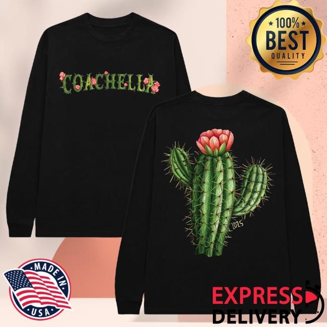Official Coachella Merch Store Shop Coachella 2025 Long Sleeve Hot Shirt Cactus Black