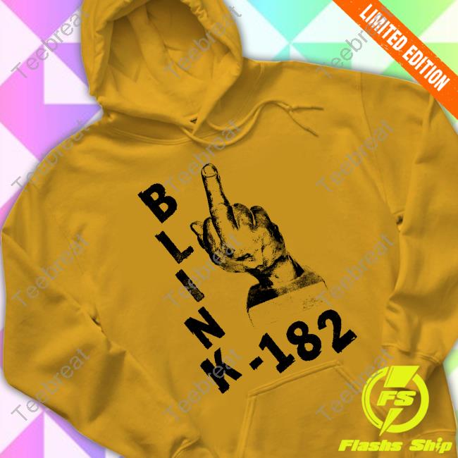 Official Blink 182 Merch Middle Finger T-Shirt - Gold