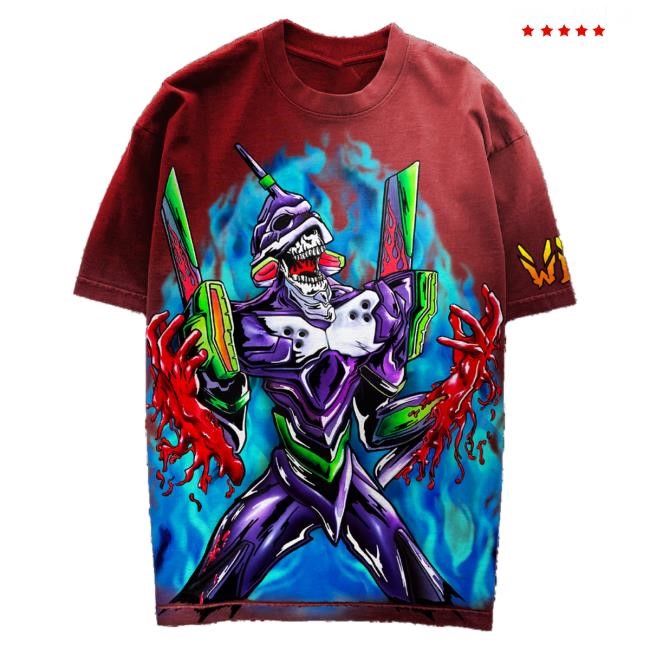 Official Warren Lotas Merch Store Purple Robot New Shirt - Sunfaded Red