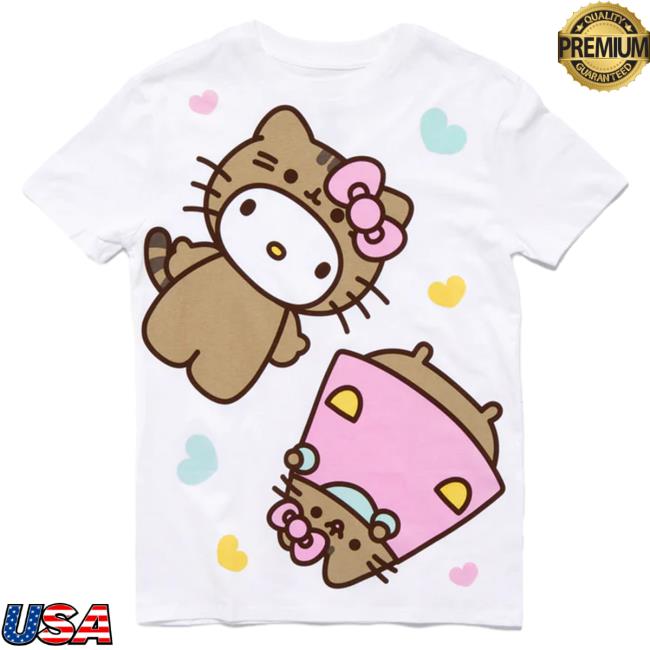 Official Sanrio Apparel Clothing Merch Store Shop Hello Kitty X Pusheen Best Pals T Shirt (Plus)