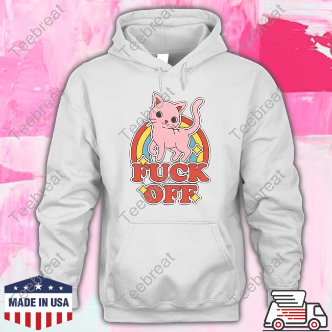 Amy Amxdiem Thrill House Merch Fuck Off Rude Offensive Cat Kitten Rainbow Anti-Social T Shirts