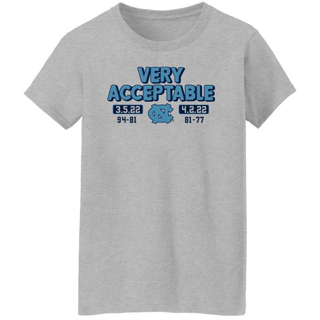 North Carolina Basketball Very Acceptable 3.5.22 4.2.22 94-81 81-77 Shirt Breaking T North Carolina Basketball Very Acceptable 3.5.22 4.2.22 94-81 81-77 Shirt Breaking T